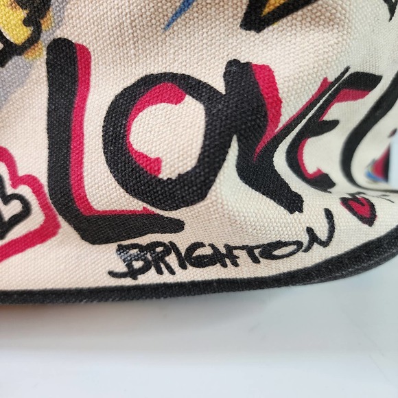 NWT Brighton Queen of Love Canvas Tote Carryall Shoulder Bag Colorful Graphics - Picture 5 of 9